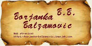 Borjanka Balzamović vizit kartica